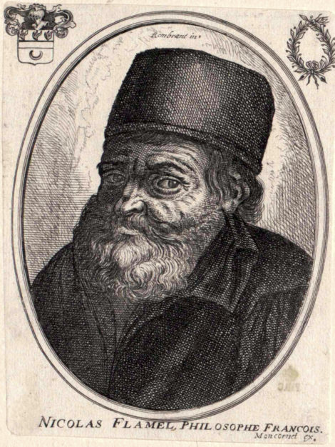 Portrait of Nicolas Flamel - The French scribe who gained a world famous reputation as alchemist