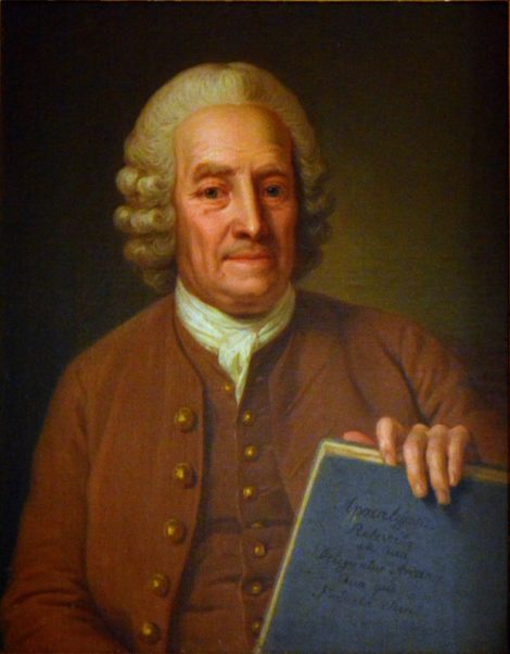 Emanuel Swedenborg with the manuscript of »Apocalypsis Revelata«. (»The Apocalypse Revealed«). Painting by Per Krafft the Elder, about 19766.